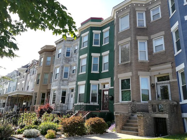 Multiple multifamily buildings next to each other