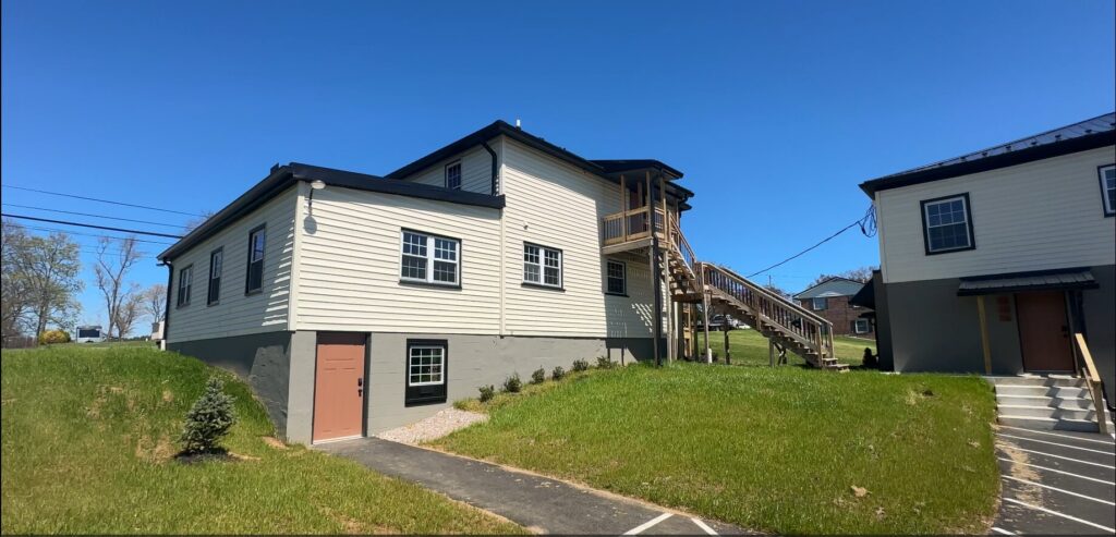 Renovated building and exterior staircase at 15149 Bloyers Ave