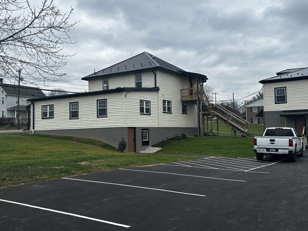 Side view of renovated building at 15149 Bloyers Ave