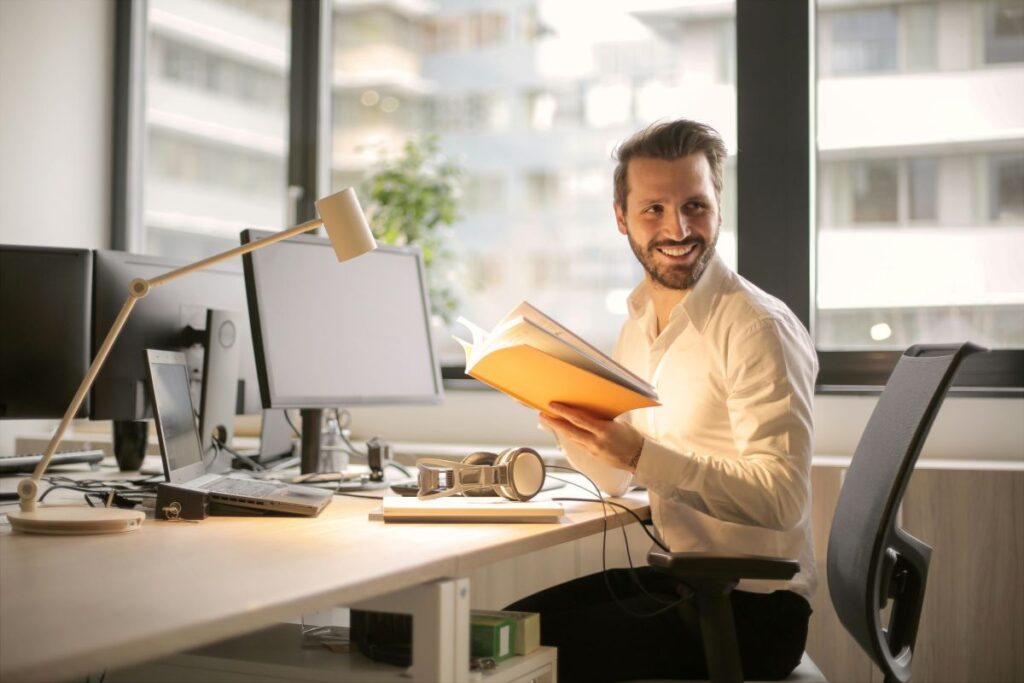 A man in an office