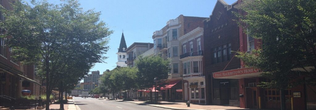 City of Hagerstown Maryland downtown skyline