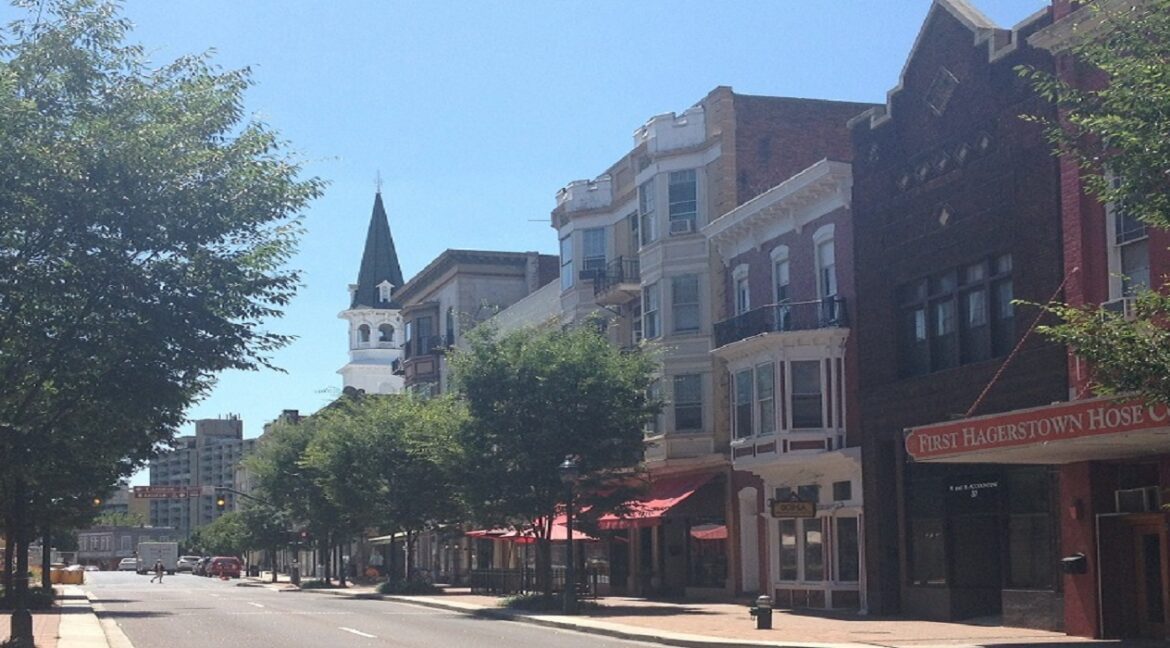 City of Hagerstown Maryland downtown skyline